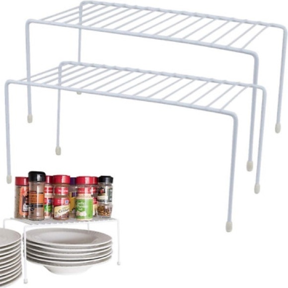 Closet Pantry Shelf Organizer Riser Set of 2 NEW Spring Cleaning Tool 2 x Space - Picture 3 of 7